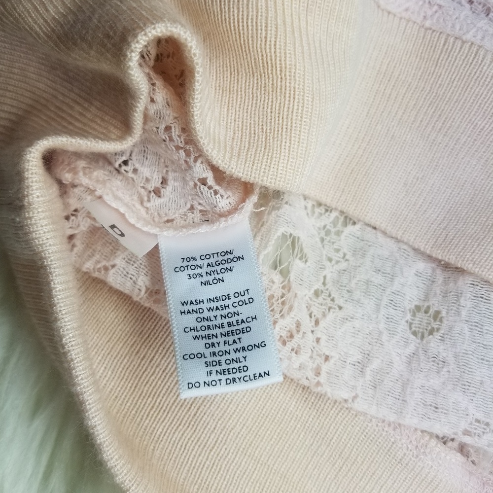 Loft Blush Pink Lace Pullover XSmall - Picture 5 of 8